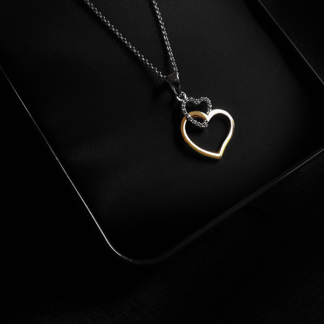 Happy Anniversary - Best Decision You Ever Made - Double Heart Pendant