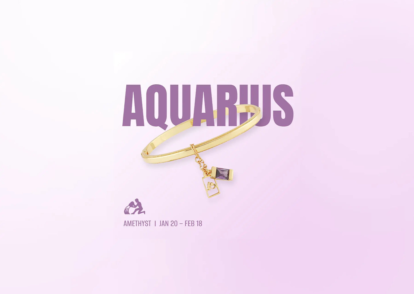 Aquarius Zodiac Bangle Bracelet