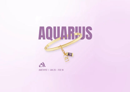 Aquarius Zodiac Bangle Bracelet