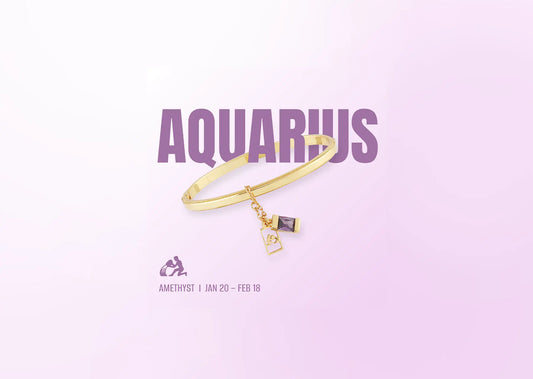 Aquarius Zodiac Bangle Bracelet