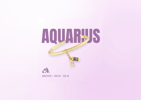 Aquarius Zodiac Bangle Bracelet