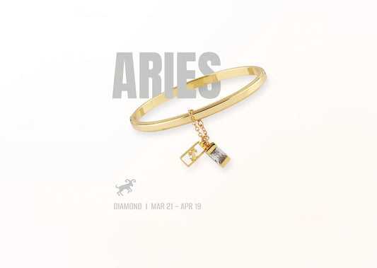 Aries Zodiac Bangle Bracelet