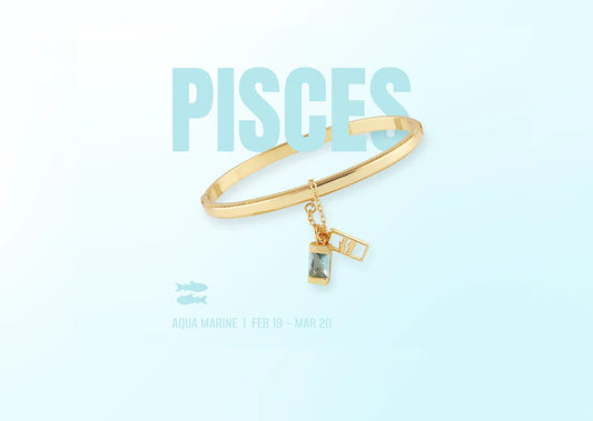 Pisces Zodiac Bangle Bracelet