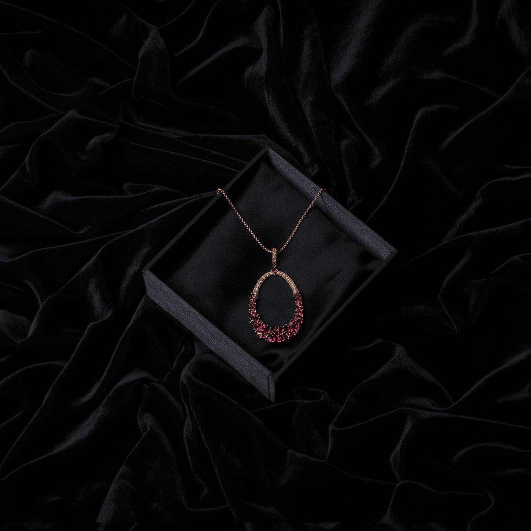 Gift Kanoor Ruby Dangler Pendant - Kuberlo - Best Gift for - Imitation Jewellery - Designer Jewellery - one gram gold - fashion jewellery