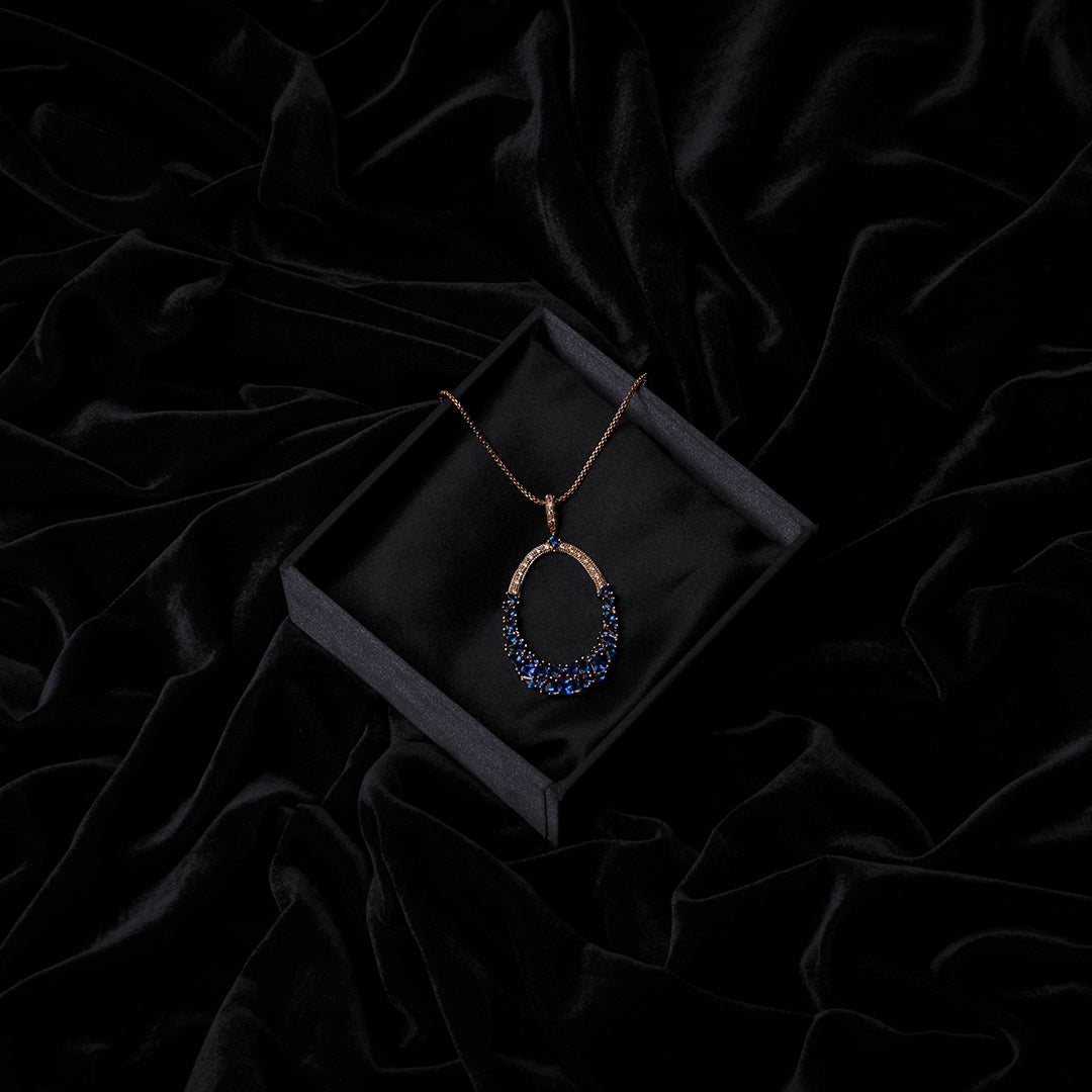 Gift Kanoor Pendant - Blue - Kuberlo - Best Gift for - Imitation Jewellery - Designer Jewellery - one gram gold - fashion jewellery