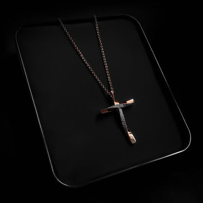 Jesus Cross Pendant - Rose Gold Plating