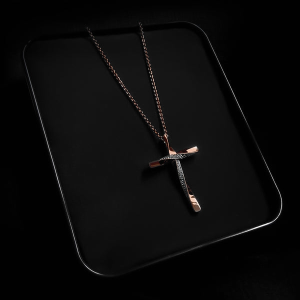 Jesus Cross Pendant - Rose Gold Plating