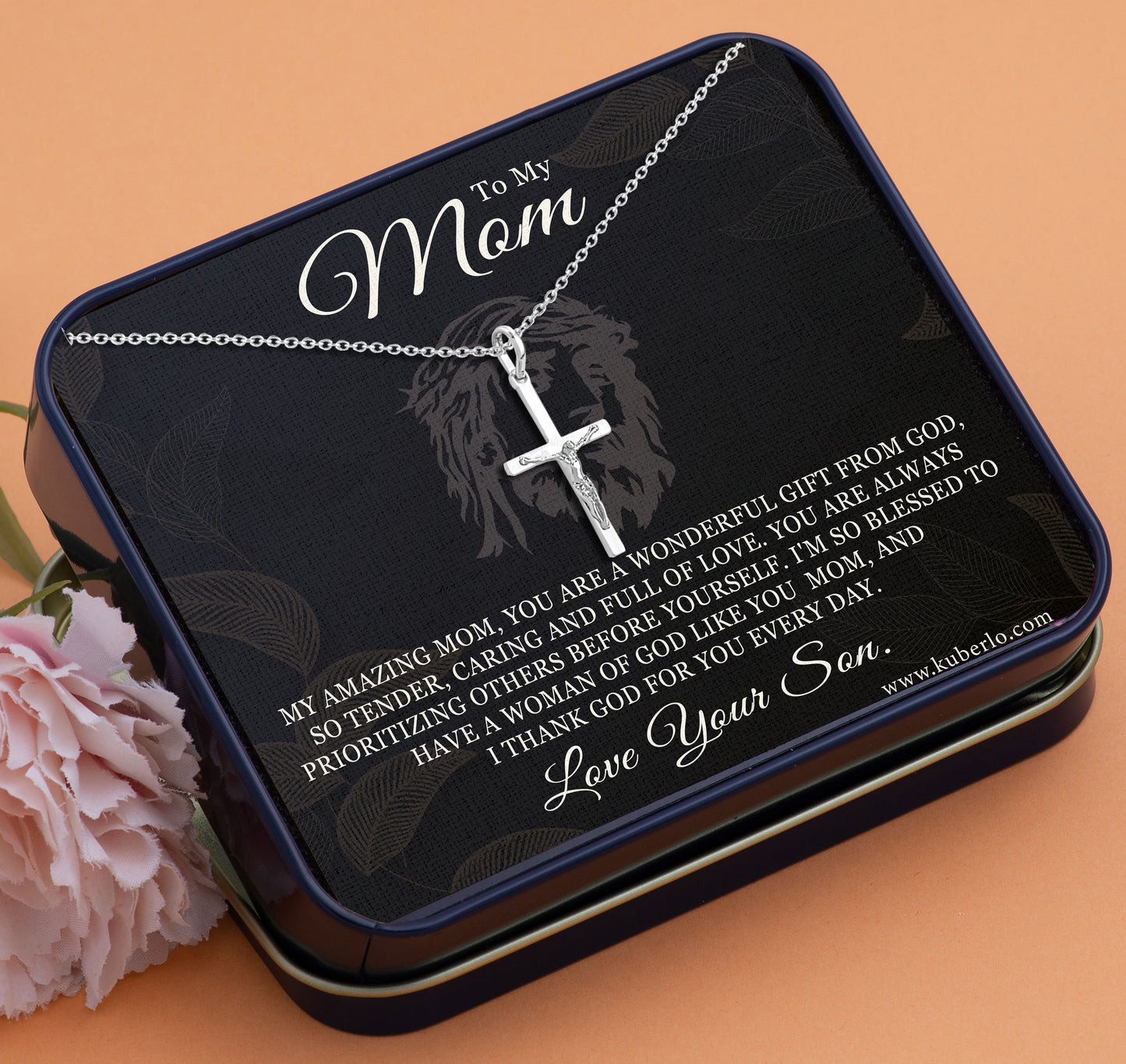 Jesus - Mom - Wonderful Gift from God Gift Statement Necklace