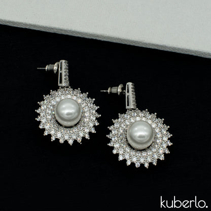 Central Pearl Dangler Earrings - Kuberlo - Best Gift for - Imitation Jewellery - Designer Jewellery - one gram gold - fashion jewellery