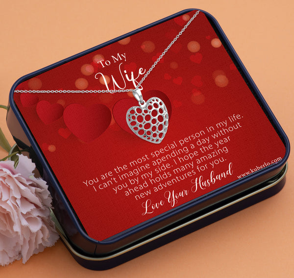 To My Wife - New Adventures with You Gift Statement Necklace
