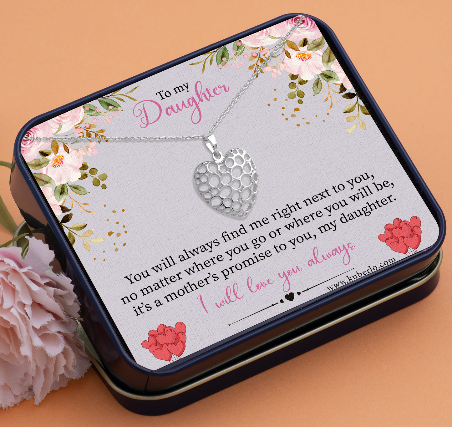 To My Daughter - The Day You were Born Gift Statement Necklace