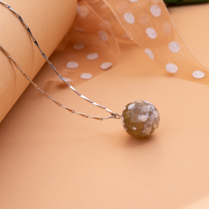 Peach Agate crystal Pendant Set