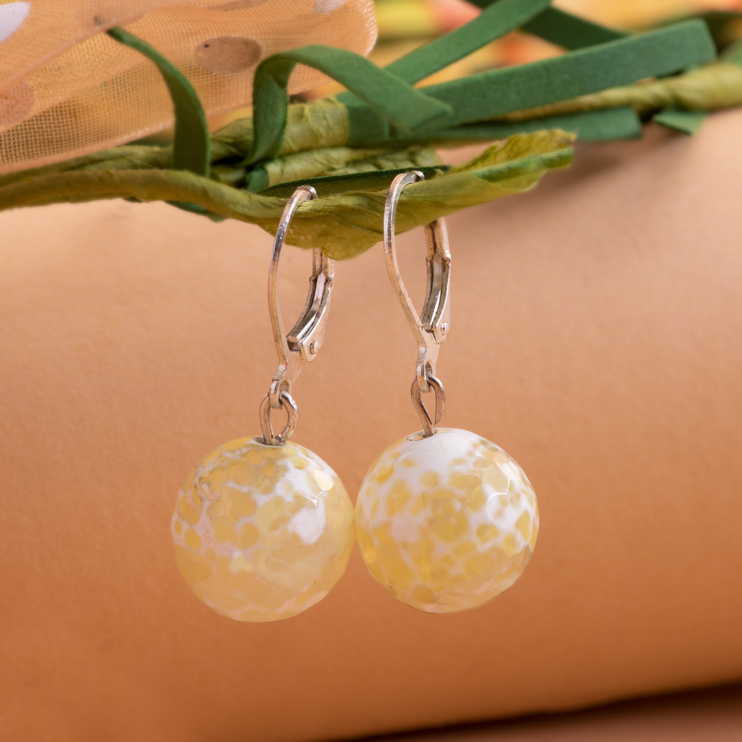 Peach Agate crystal Pendant Set