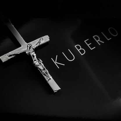 Jesus Cross Pendant (White Gold Plating)