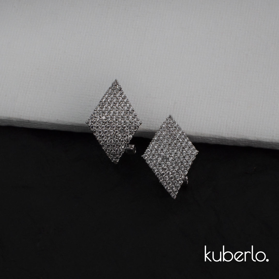 Diamond Cut Earrings Silver - Kuberlo - Best Gift for - Imitation Jewellery - Designer Jewellery - one gram gold - fashion jewellery