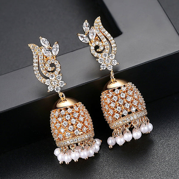Buy online Silver Brass Jhumka Earring from Imitation Jewellery for Women  by Saraf Rs Jewellery for ₹529 at 71% off | 2023 Limeroad.com