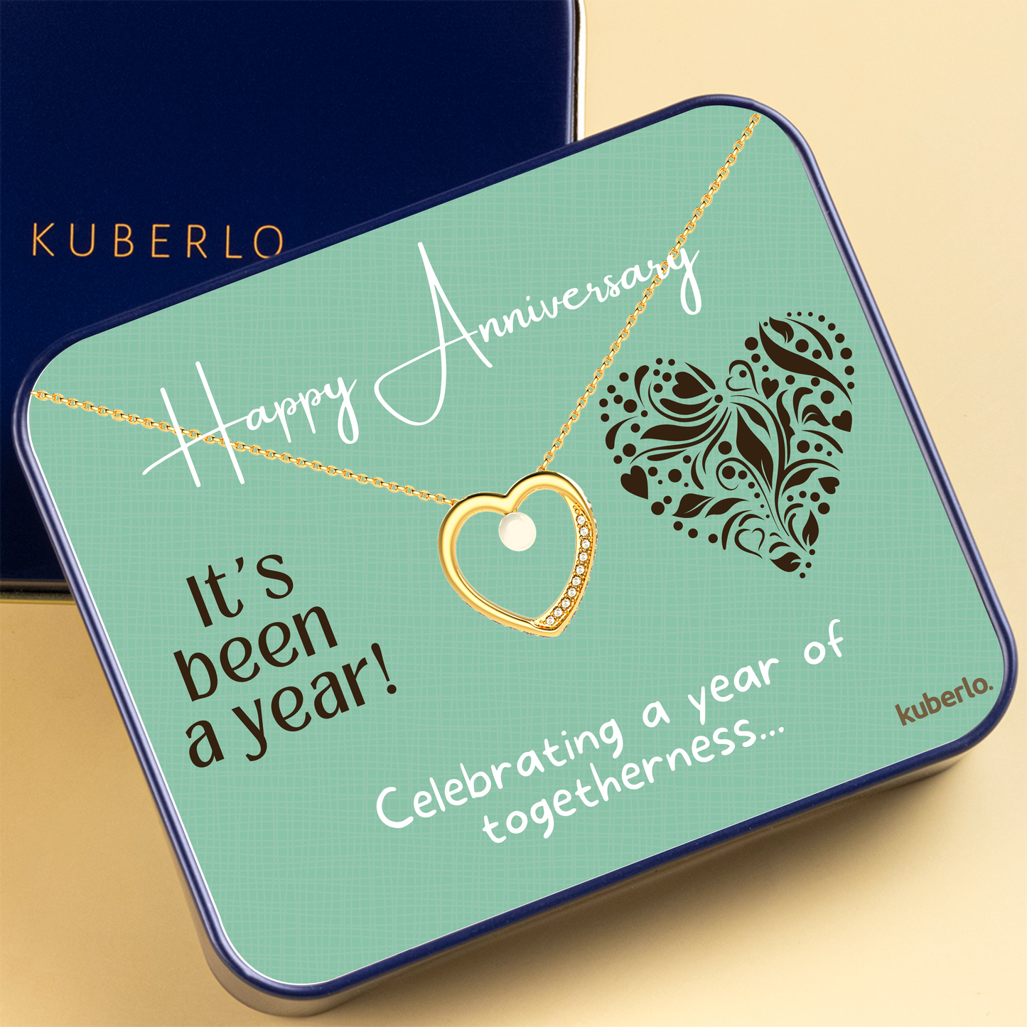 1st Anniversary – To the Love of My Life – Pearl Heart Pendant