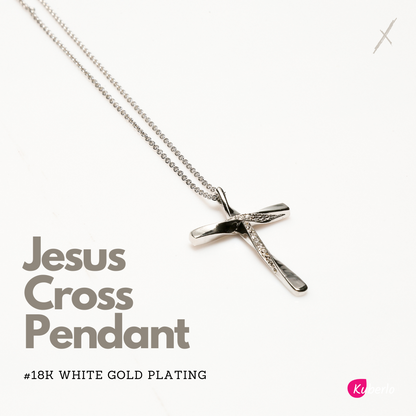 Jesus Cross Pendant (Silver Plating, Crystals)