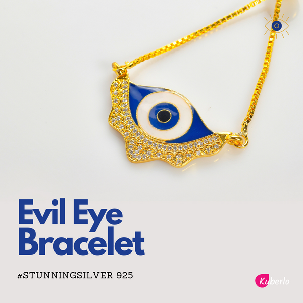 ATM Evil Eye Bracelet Small Blue Evil Eye with Black Beads for Good L  A  Tiny Mistake