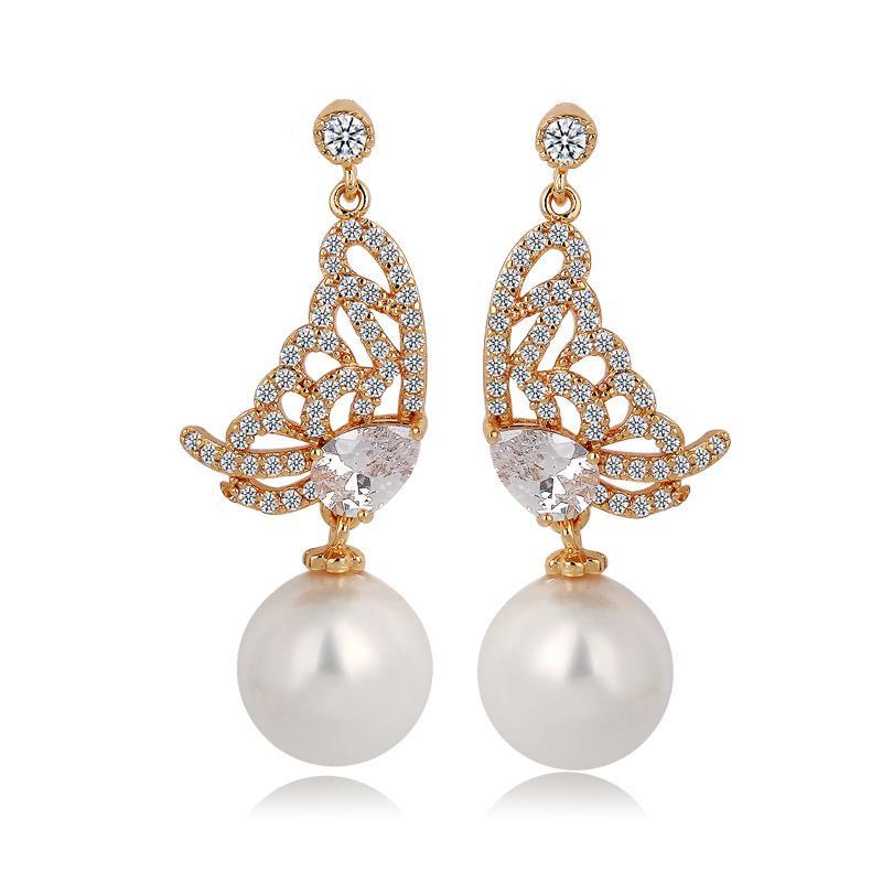 Prachi Pearl Dangler Earrings - Kuberlo - Best Gift for - Imitation Jewellery - Designer Jewellery - one gram gold - fashion jewellery