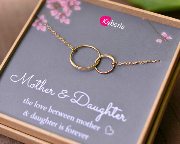Mother Daughter Connecting Ring Necklace