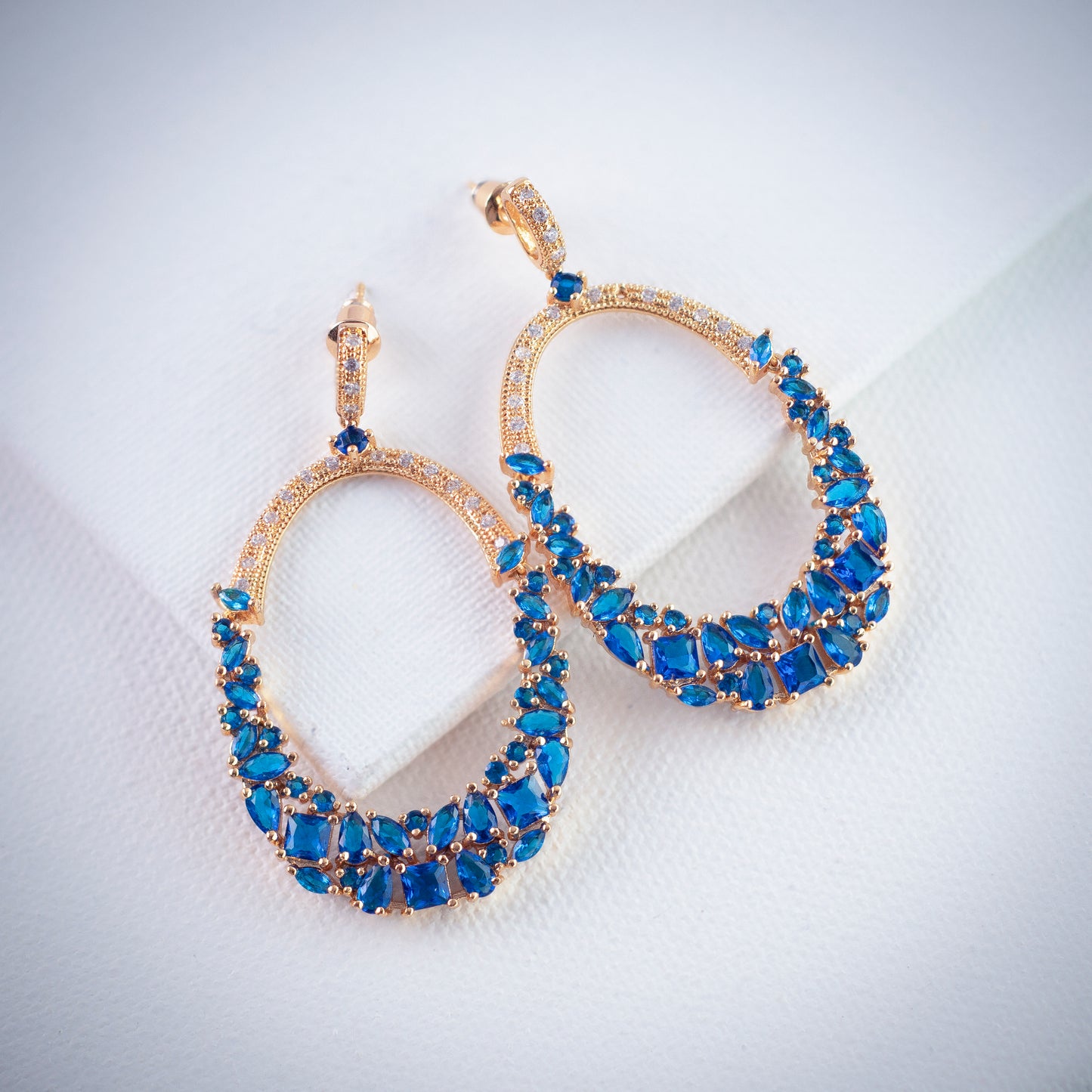 Gift Kanoor Dangler earrings  (Blue) - Kuberlo - Best Gift for - Imitation Jewellery - Designer Jewellery - one gram gold - fashion jewellery