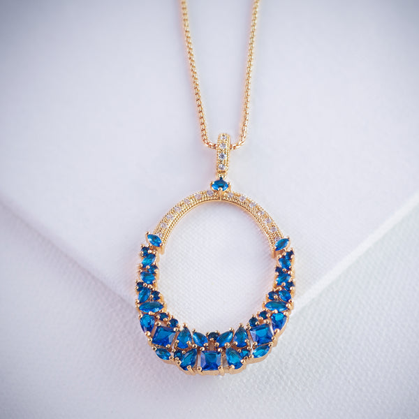 Gift Kanoor Blue Dangler Necklace Set - Kuberlo - Best Gift for - Imitation Jewellery - Designer Jewellery - one gram gold - fashion jewellery