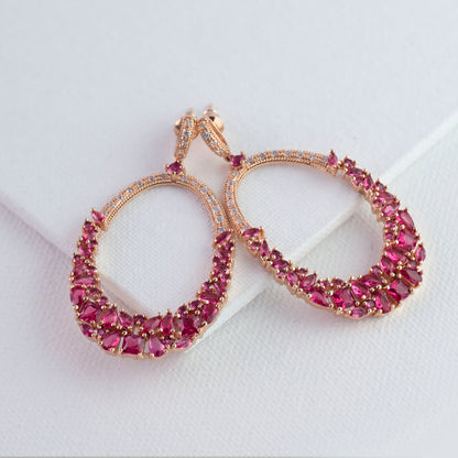 Kanoor Ruby Dangler Earrings - Kuberlo - Best Gift for - Imitation Jewellery - Designer Jewellery - one gram gold - fashion jewellery