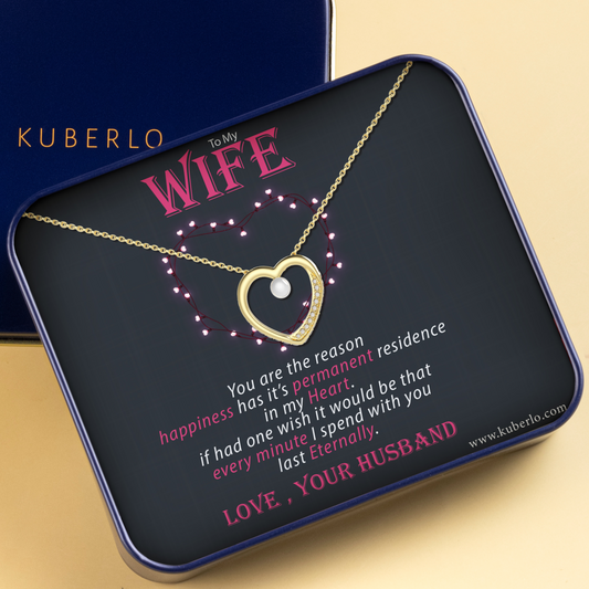 To My Wife - Reason for Happiness Gift Statement Necklace