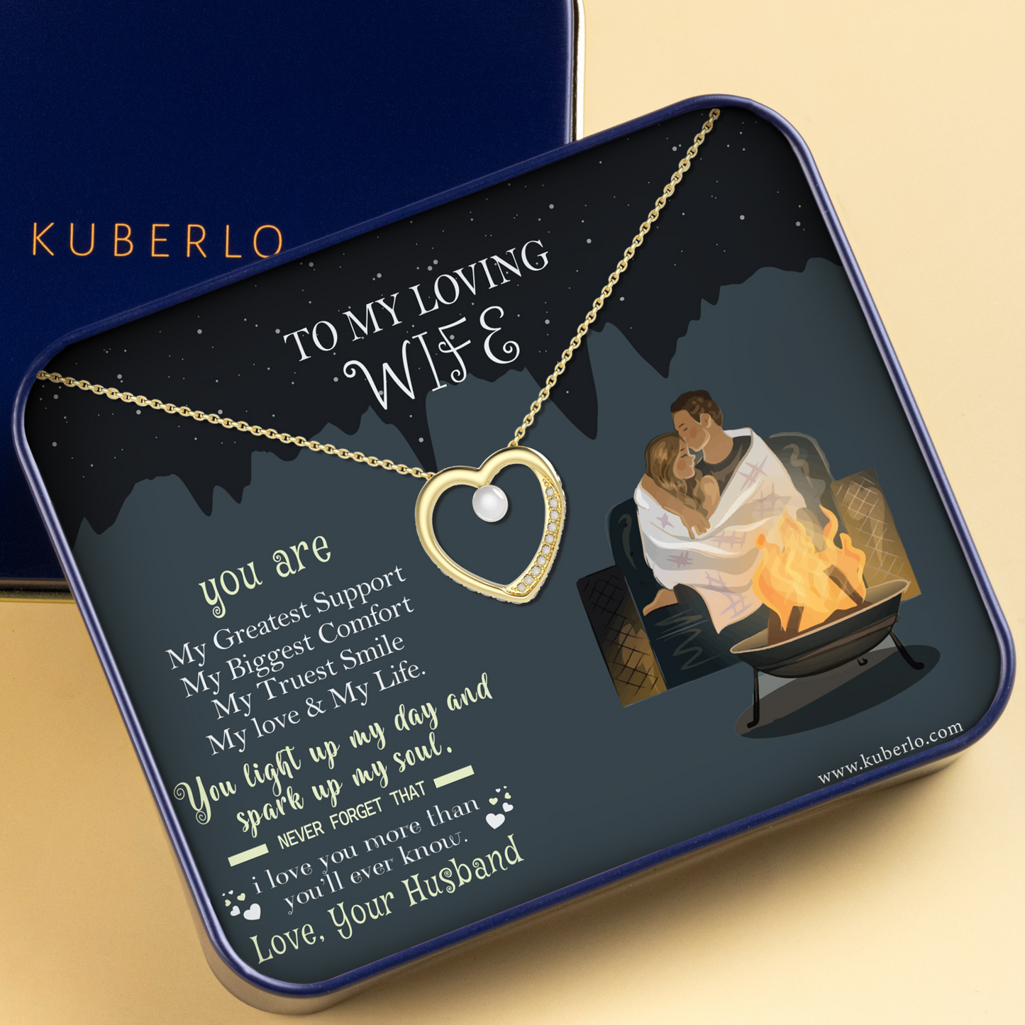 To My Wife - Love you more than you'll ever know Gift Statement Necklace