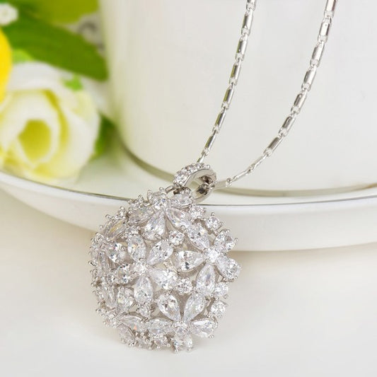 White Floral Pendant - Kuberlo - Best Gift for - Imitation Jewellery - Designer Jewellery - one gram gold - fashion jewellery