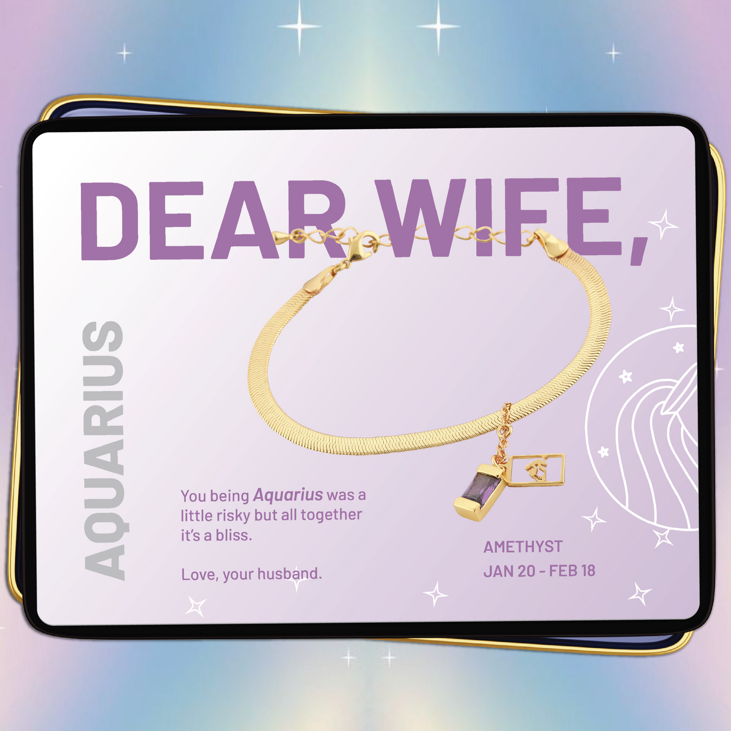 Aquarius Bracelet ( Jan 20 - Feb 18 ) - Dear Wife