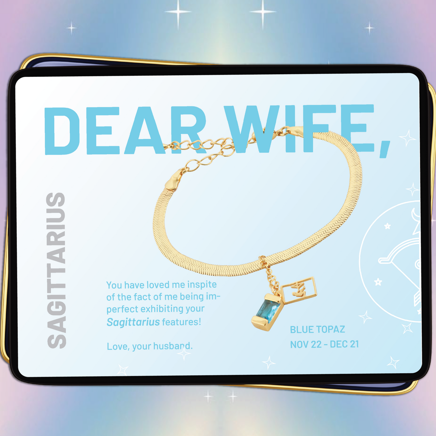 Sagittarius Bracelet ( Nov 22 - Dec 21 ) - Dear Wife