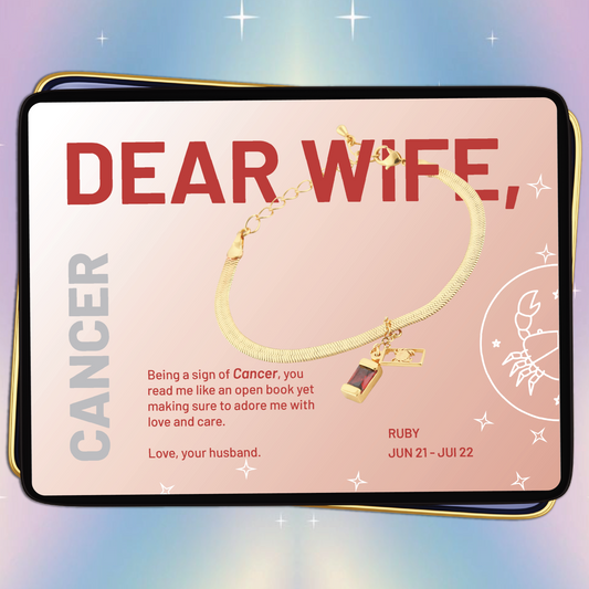 Cancer Bracelet ( Jun 21 - Jul 22 ) - Dear Wife