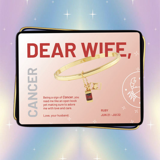 Cancer Bangle Bracelet ( Jun 21 - Jul 22 ) - Dear Wife