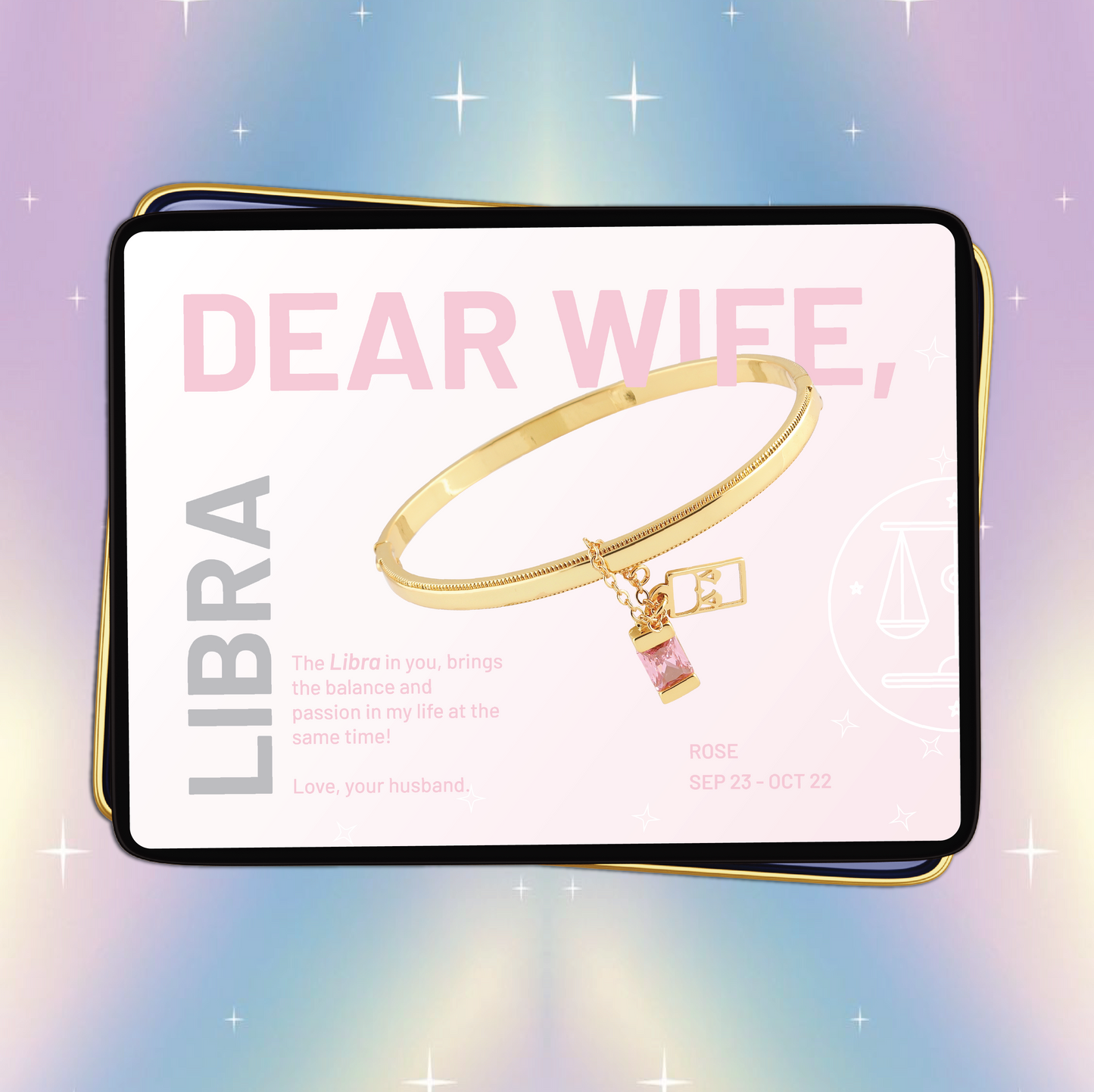 Libra Bangle Bracelet ( Sep 23 - Oct 22 ) - Dear Wife