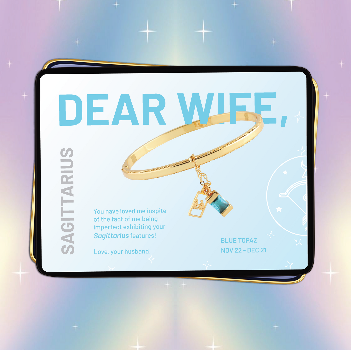 Sagittarius Bangle Bracelet ( Nov 22 - Dec 21 ) - Dear Wife