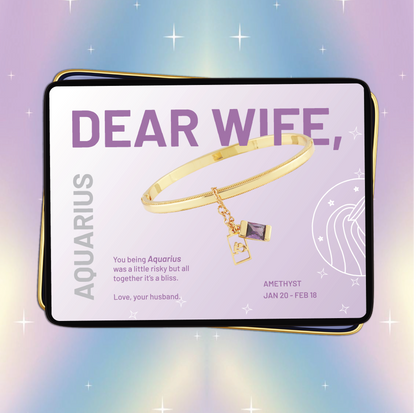Aquarius Bangle Bracelet ( Jan 20 - Feb 18 ) - Dear Wife