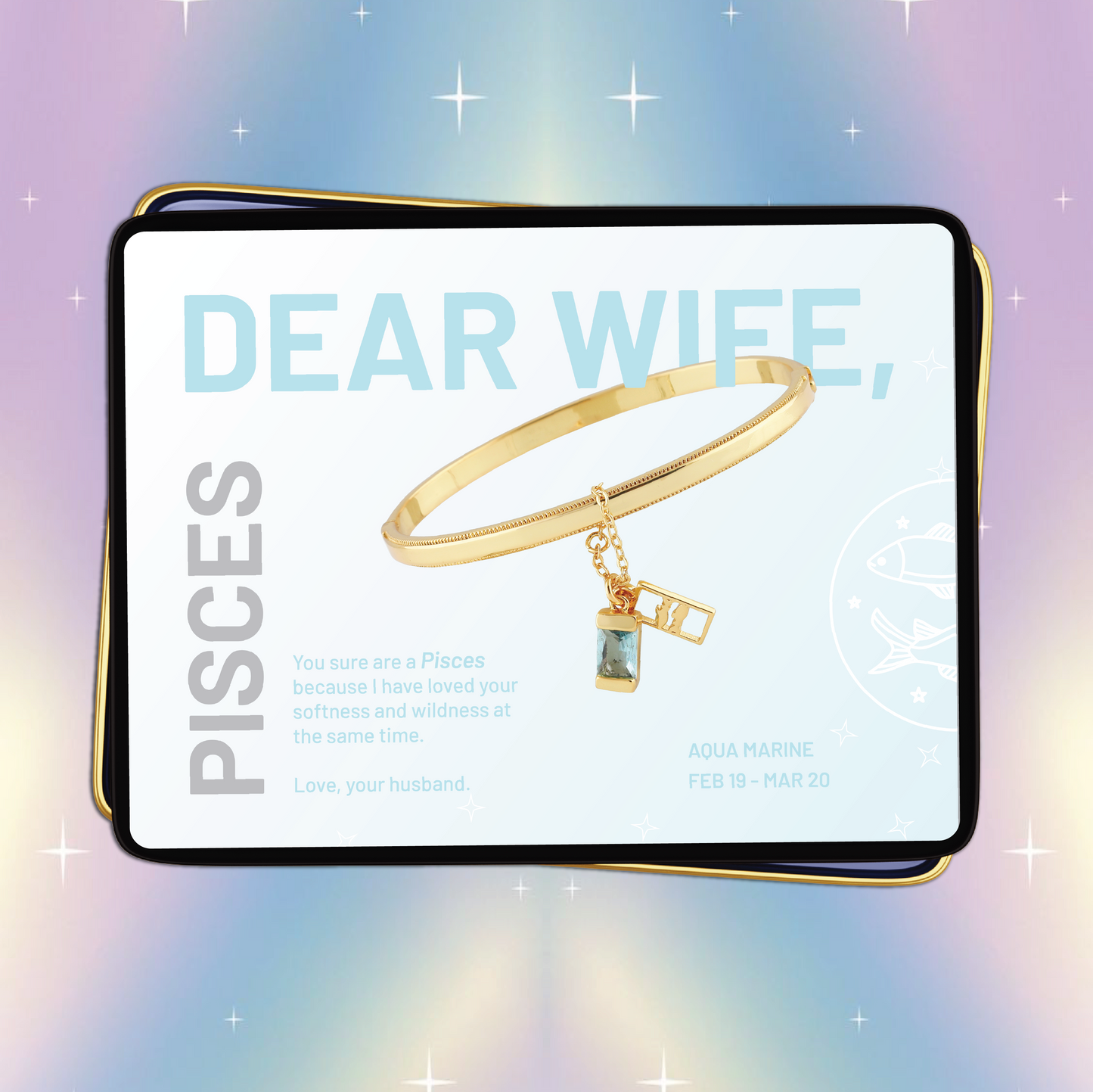 Pisces Bangle Bracelet ( Feb 19 - Mar 20 ) - Dear Wife