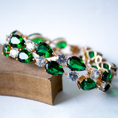 Emerald Green Sparkle Bracelet - Kuberlo - Best Gift for - Imitation Jewellery - Designer Jewellery - one gram gold - fashion jewellery