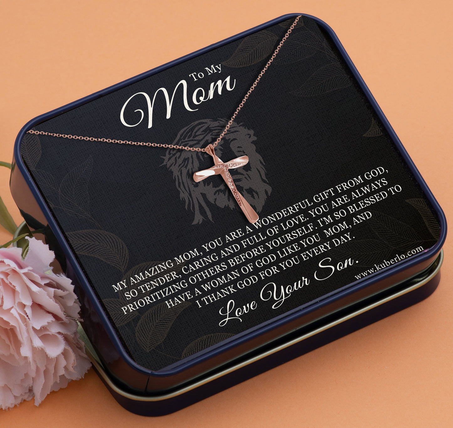 Jesus - Mom - Wonderful Gift from God Gift Statement Necklace