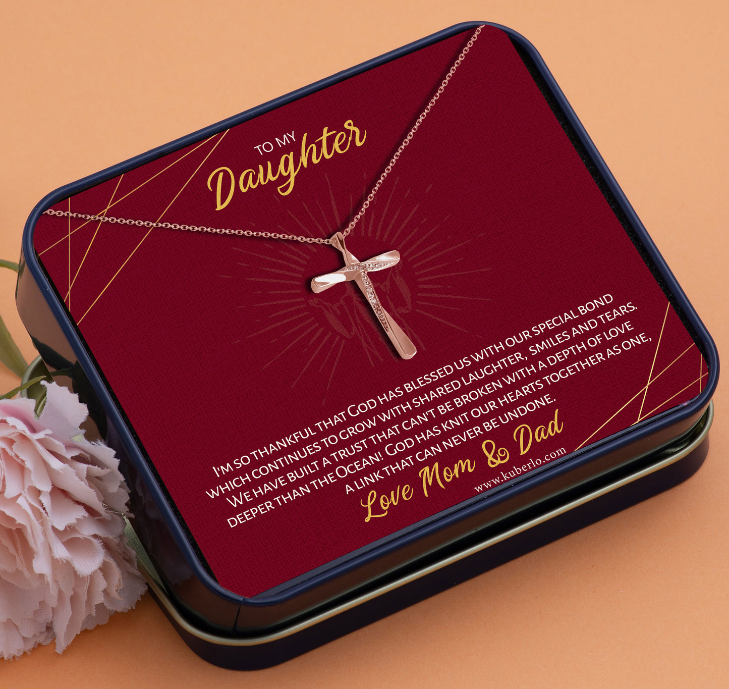 Jesus - Daughter - Thankful to God Gift Statement Necklace