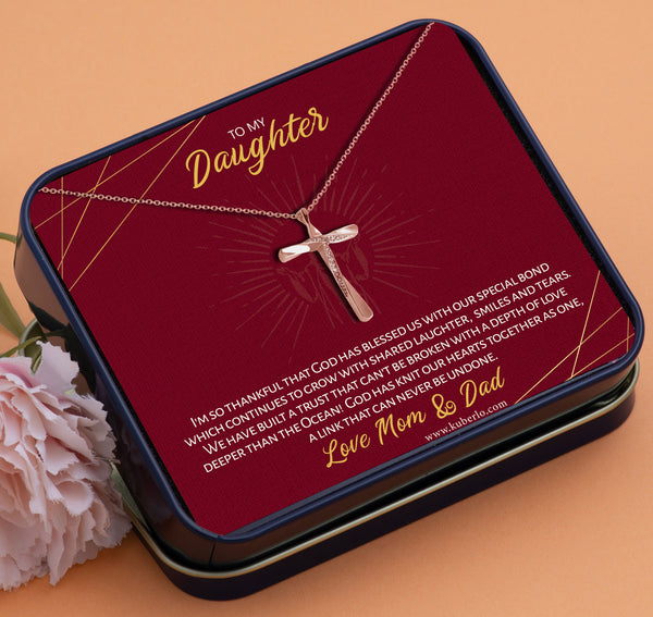 Jesus - Daughter - Thankful to God Gift Statement Necklace