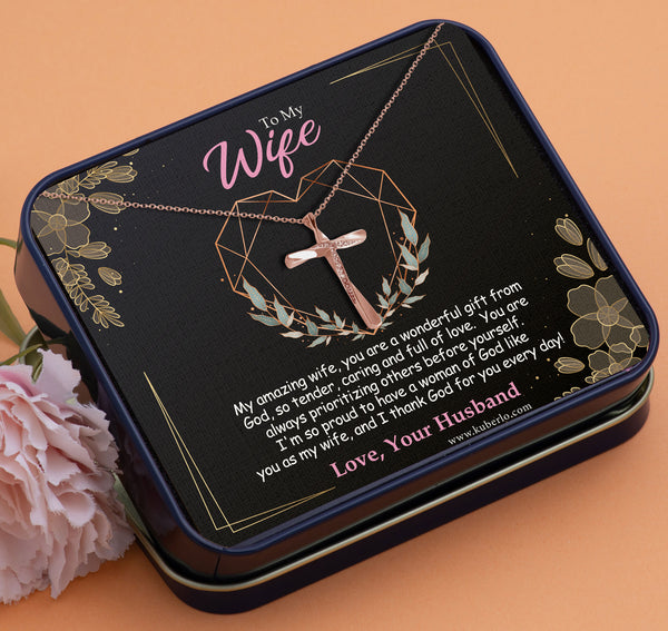 Jesus - Wife - My Amazing Wife Gift Statement Necklace