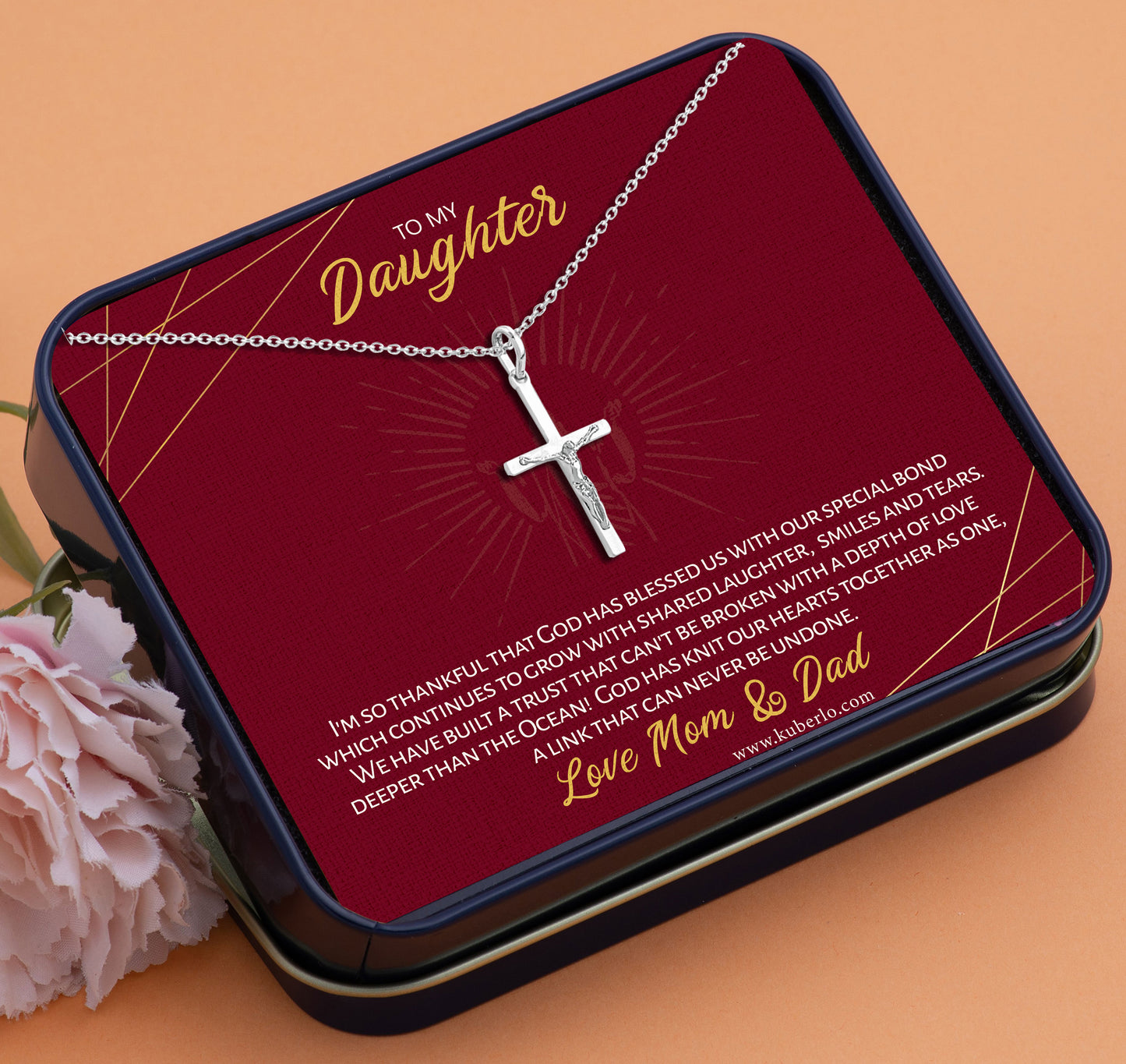 Jesus - Daughter - Thankful to God Gift Statement Necklace