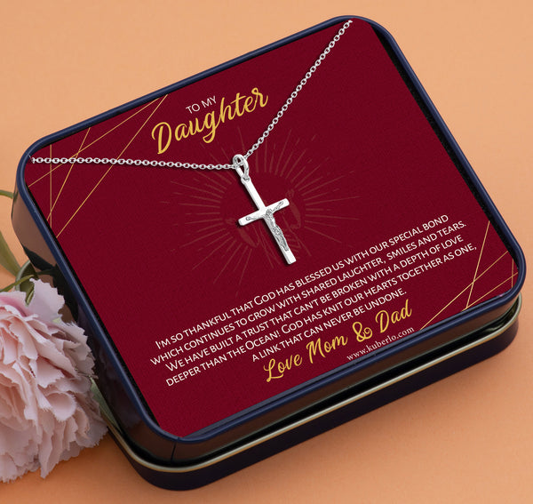 Jesus - Daughter - Thankful to God Gift Statement Necklace