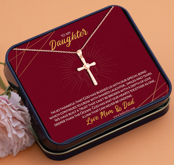 Jesus - Daughter - Thankful to God Gift Statement Necklace