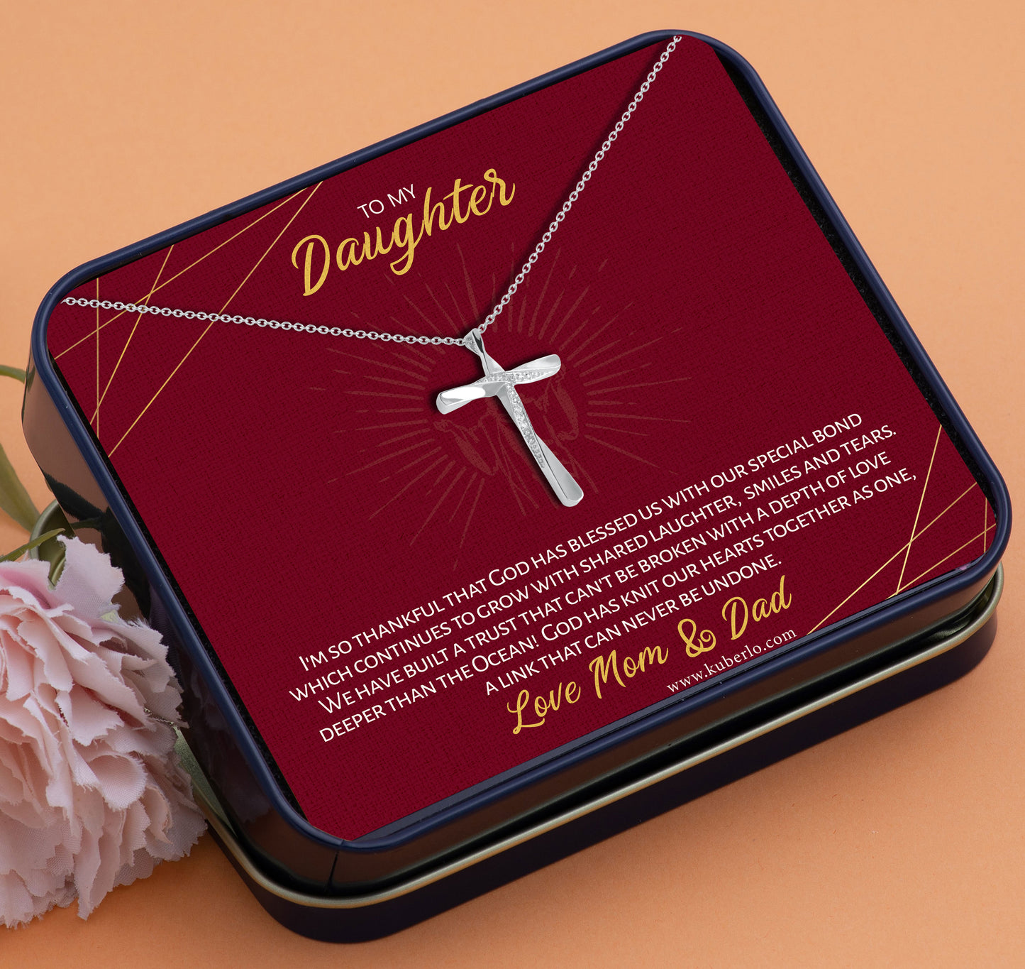 Jesus - Daughter - Thankful to God Gift Statement Necklace